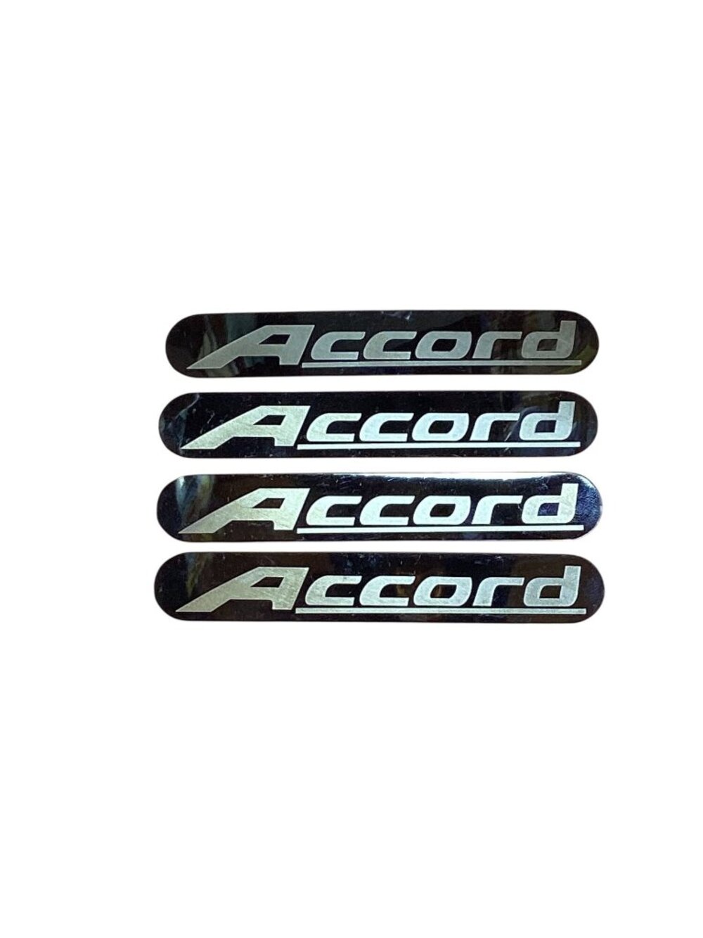 4 Pcs For Honda Accord 4" X .75" Metal Label Logo Badge Adhesive Back NEW